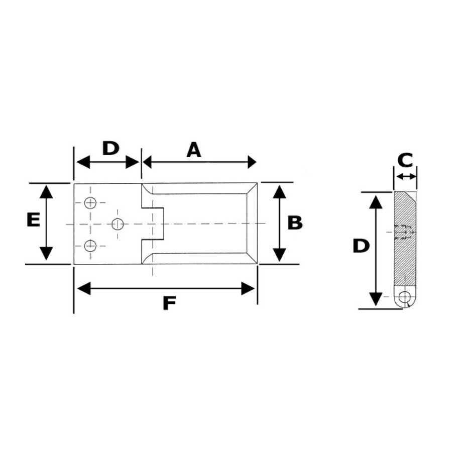 Charnière pour sabords piramid 90° 