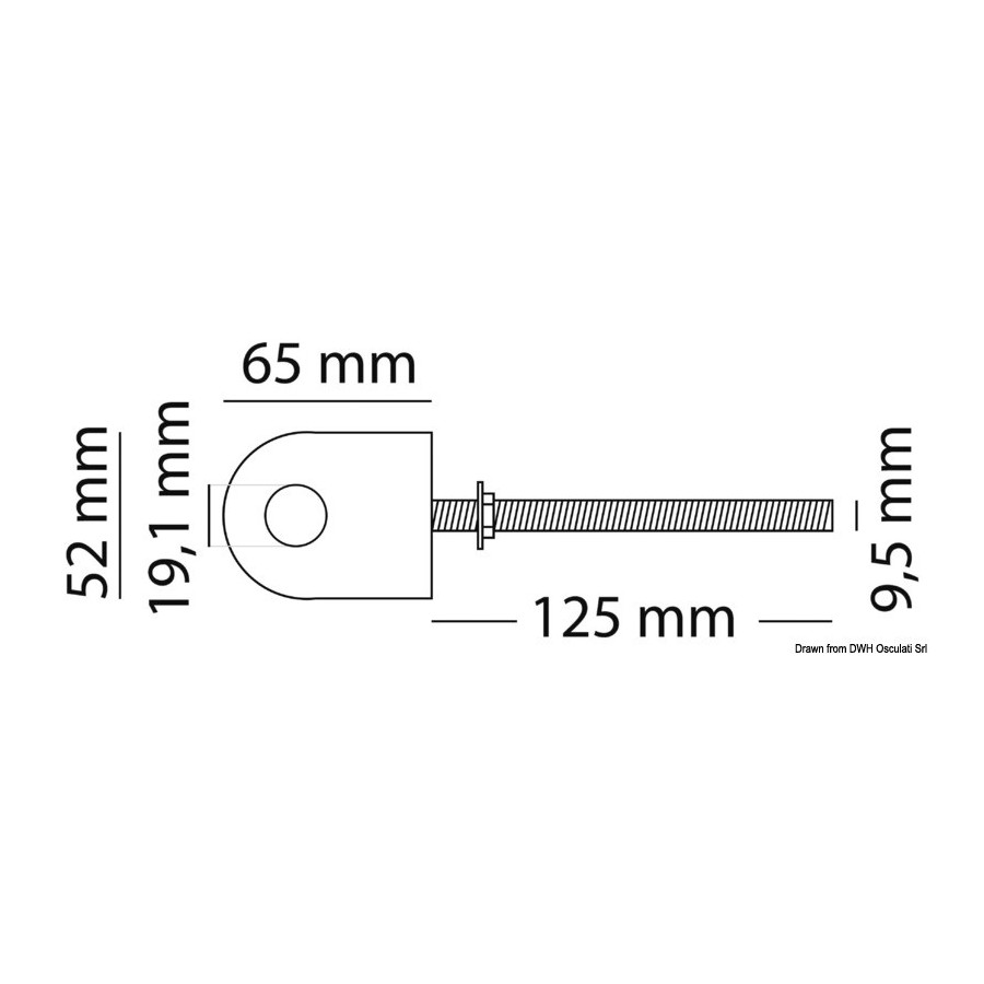 Anneau proue/poupe en inox AISI 316 poli miroir 