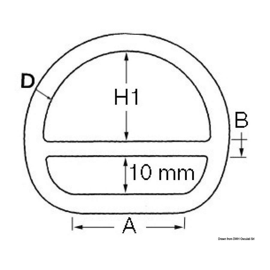 Anneau demi-rond à barrette 