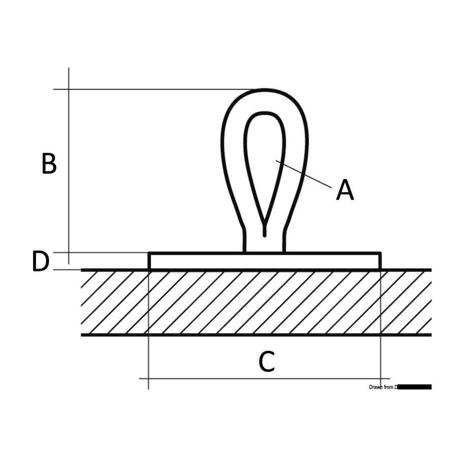 Œillet textile avec fixation adhésive ROPEYE XXS/XS 