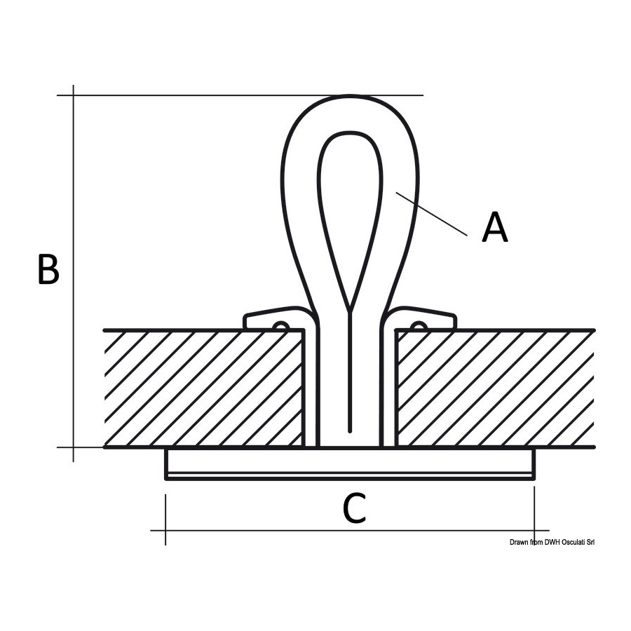 Pad-eye avec fixation de cloison ROPEYE Loop 