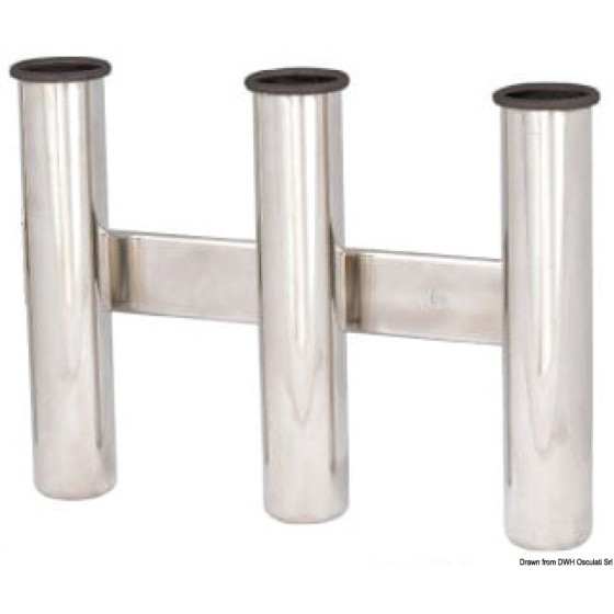 Porte-cannes à pêche en inox Variante ou Accessoires Réduit:canne AISI 316 fixation à paroi 3 canne *41.167.80*
