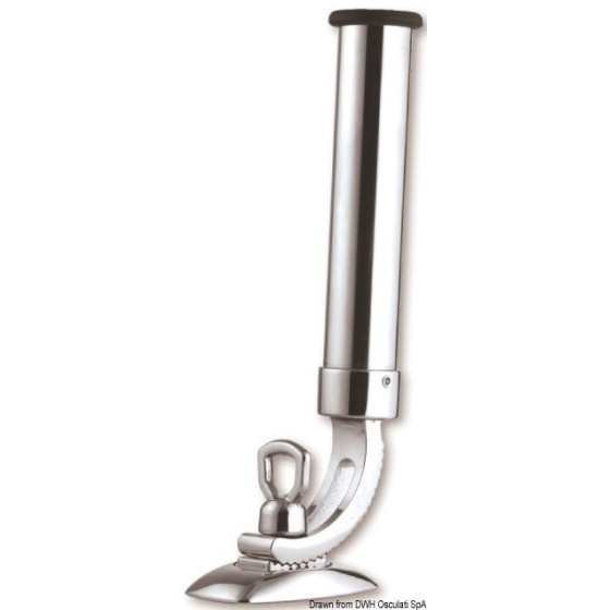 Porte-canne à pêche réglable en laiton chromé. 