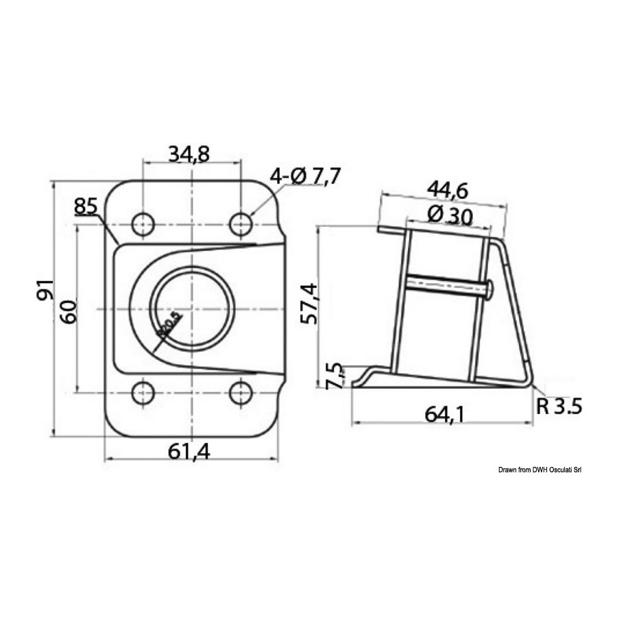 Platine pour chandeliers avec plaque de renforcement 