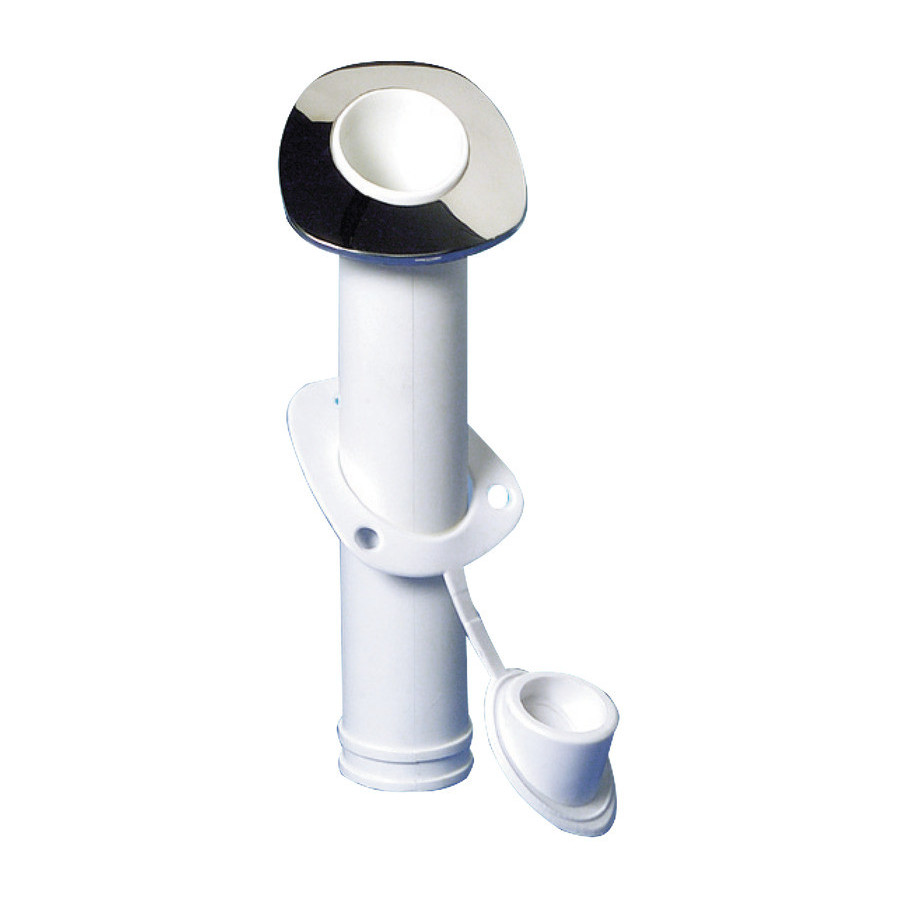 Porte-canne à pêche à encastrer avec bride inox, inclinaison 60° 
