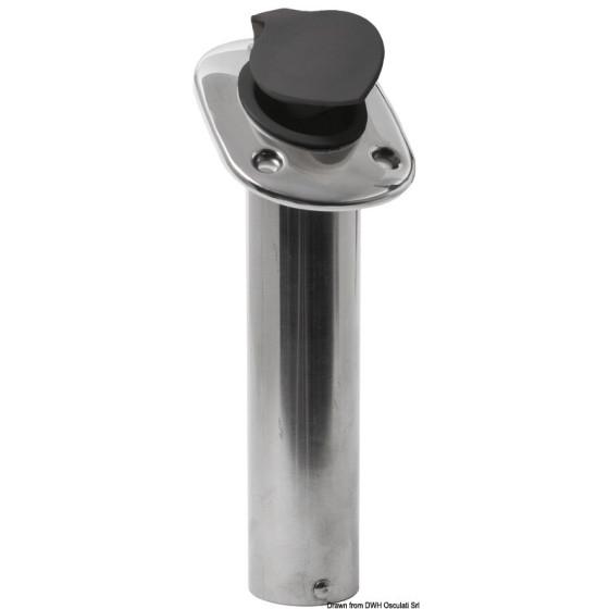 Porte-canne à pêche à encastrer, bride trapézoïdale Variante ou Accessoires Réduit:encastrer inox 42 mm 60° *41.211.70*