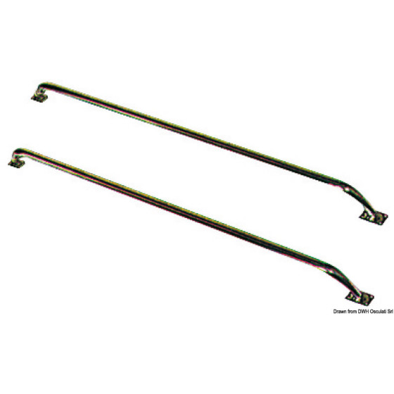 Mains-courantes latérales en inox, montants inclinés Variante ou Accessoires Réduit:100x18 cm *41.682.00*