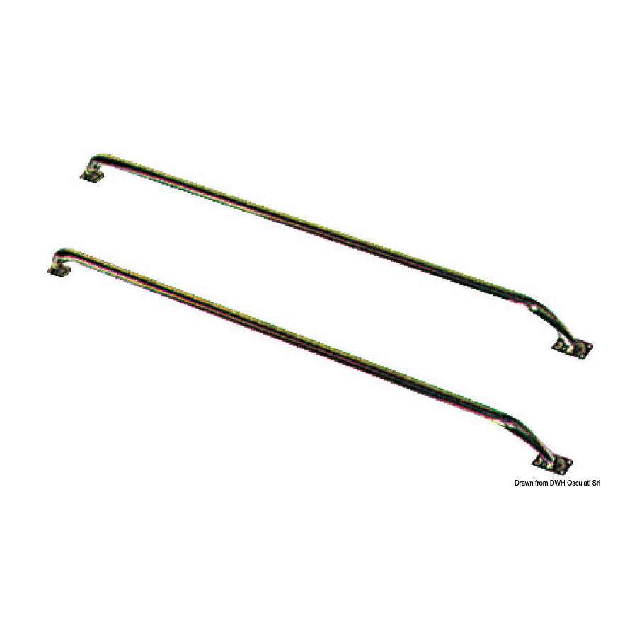 Mains-courantes latérales en inox, montants inclinés Variante ou Accessoires Réduit:100x18 cm *41.682.00*