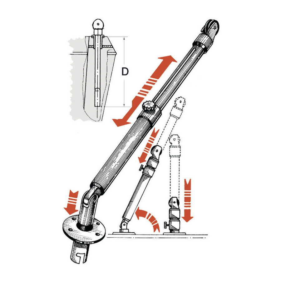 Bossoir télescopique Variante ou Accessoires Réduit:180 kg par paire *42.354.00*