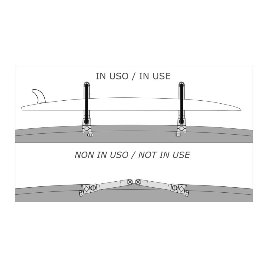 Kit support pour SUP ou passerelle en acier inox 