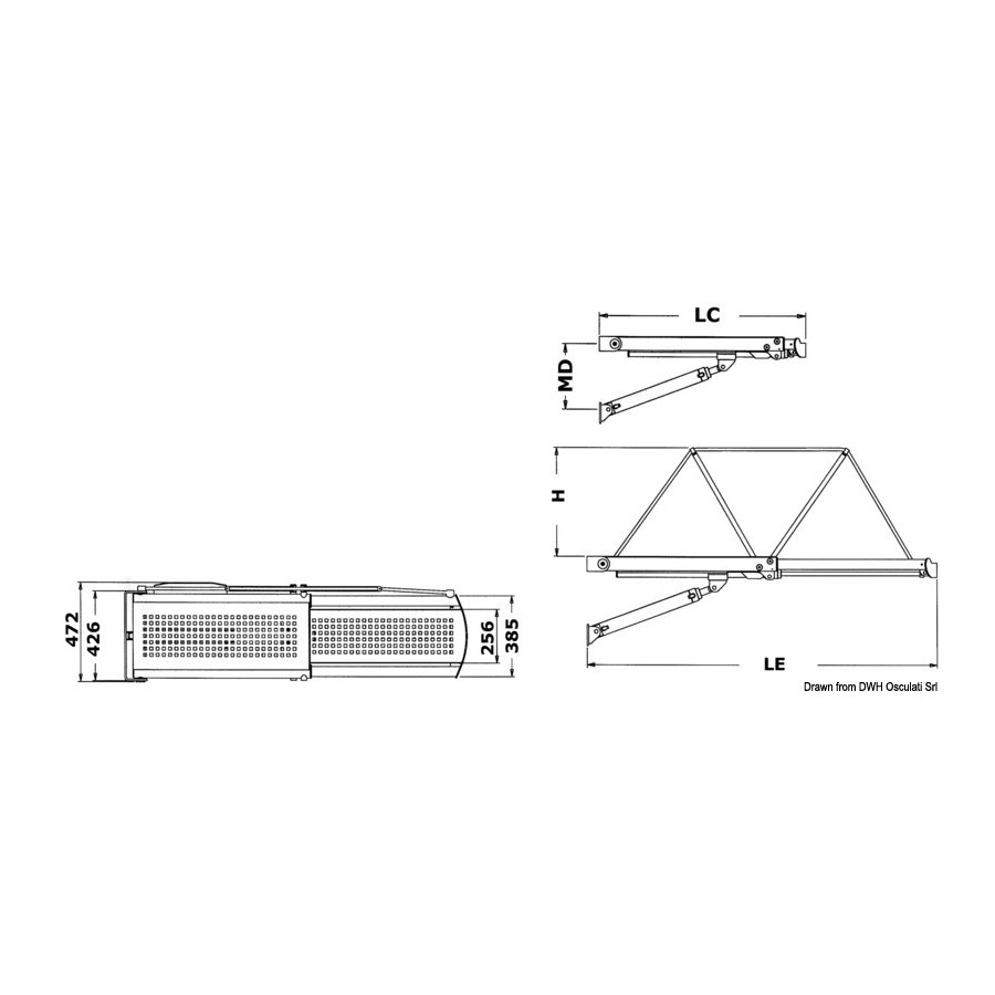 Passerelles hydrauliques téléscopiques BRIDGE avec structure en inox AISI 316 poli miroir 