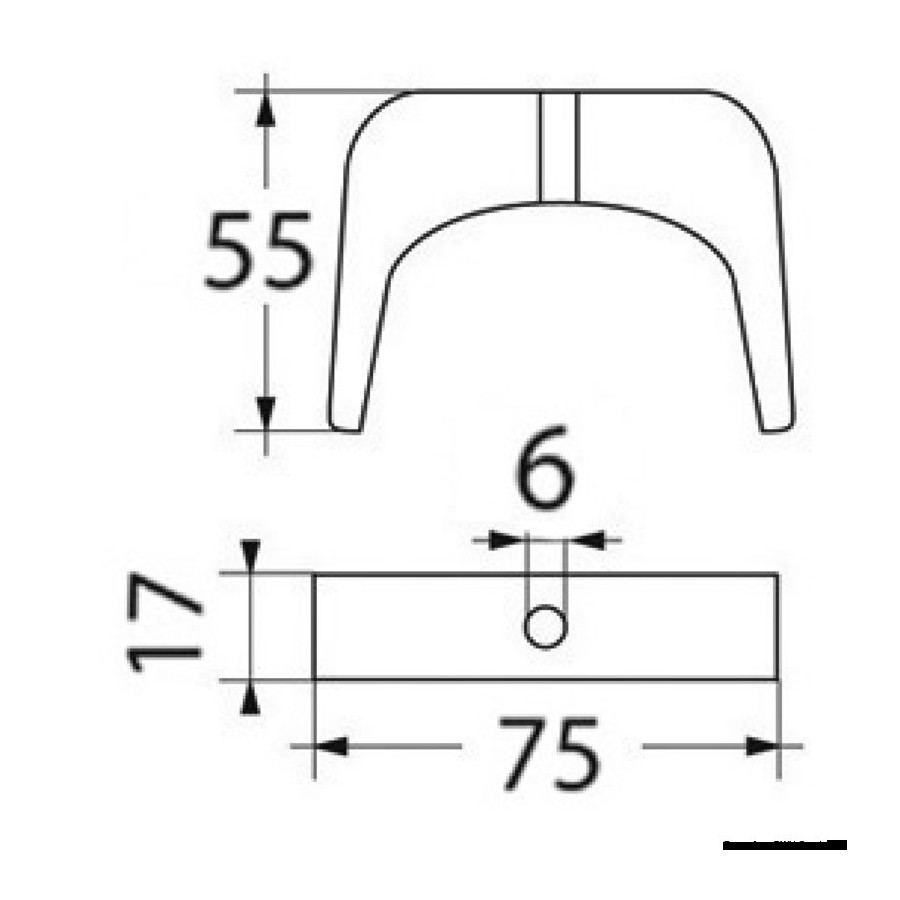 Anode en “U” pour pied 40/60 HP 