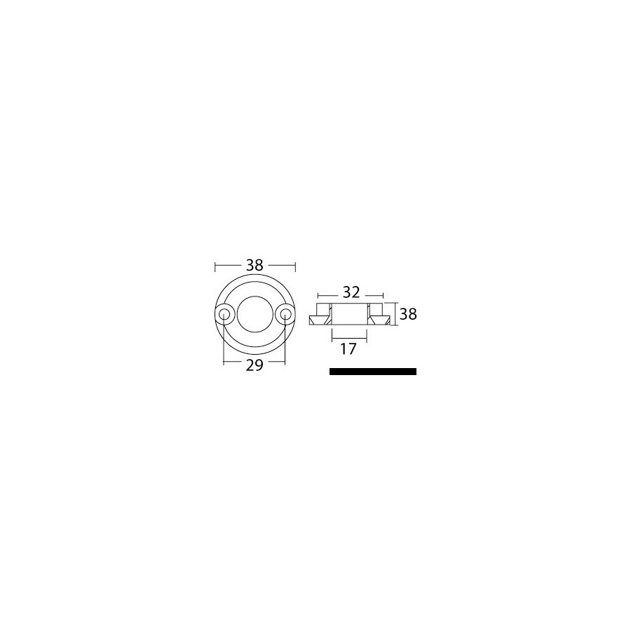 Anode de rechange hélice proue/poupe pour Vetus Variante ou Accessoires Réduit:rechange pour Vetus Bow 25 *43.070.02*
