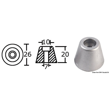 Anode de rechange hélice proue / poupe pour Side-Power (Sleipner)