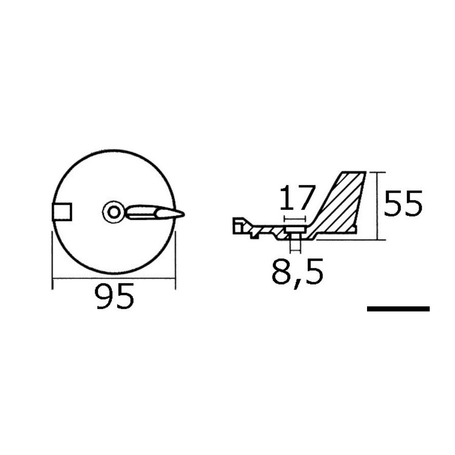 Queue de carpe pour Yamaha 25/60 HP 4 temps 