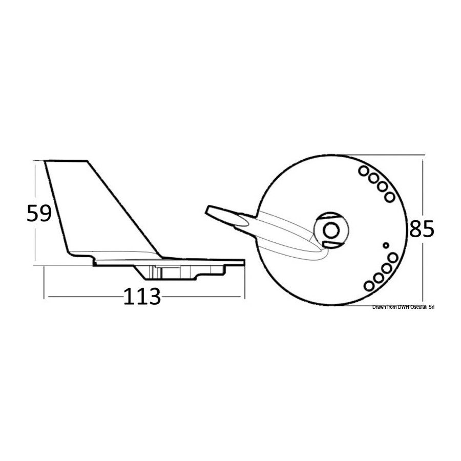 Anode queue de carpe  60/70 HP 4 temps 