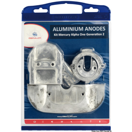 Kit anodes pour Mercruiser, interchangeables avec les originaux
