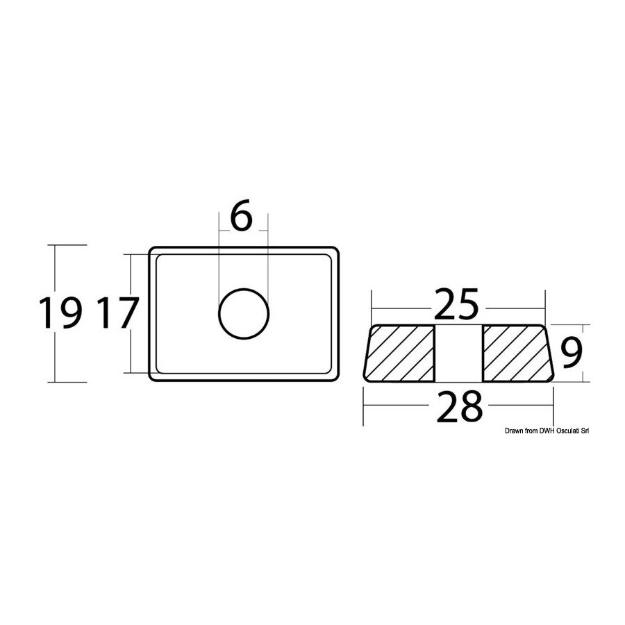 Anode pour Mercury 4/5/6 HP 