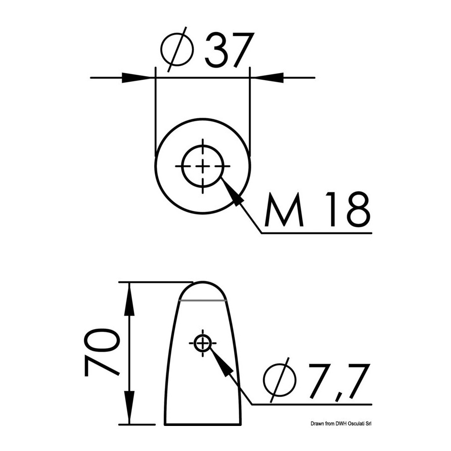 Ogive en zinc Variante ou Accessoires Réduit:zinc pour hélice Ø 22/25/30 mm *43.513.00*