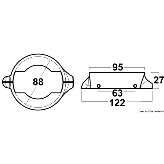 Collier Volvo Penta 2 pièces - S. Drive 120 avec 4 vis M4X20 inox 