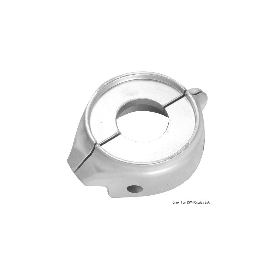 Anode en deux pièces pour sail drive, collier ø 107 mm. 