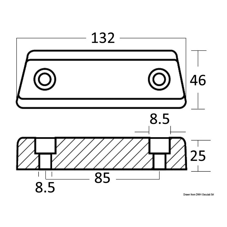 Anode base pieds Duo Prop 