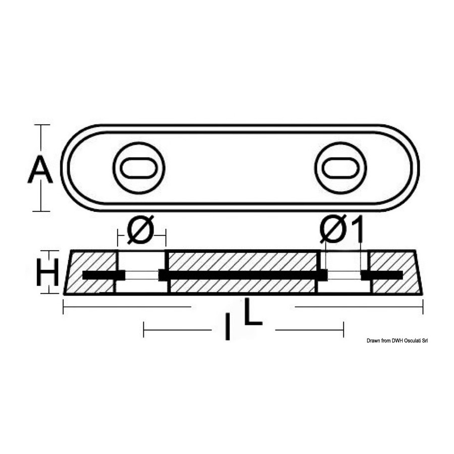 Anode type Vetus avec insert 