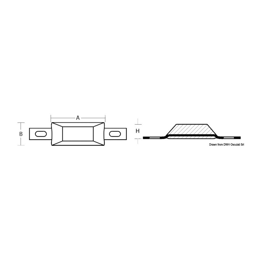 Anodes rectangulaires avec encoche 