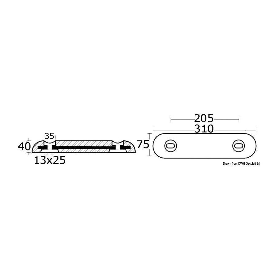 Anode à boulonner 