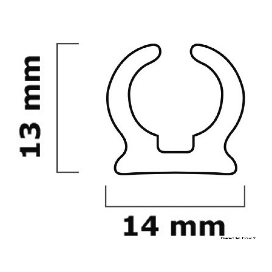 Profil de ralingue pour tauds, capotes et coussins Variante ou Accessoires Réduit:semi-rigide blanc p.tauds et capotes 4m *44.01