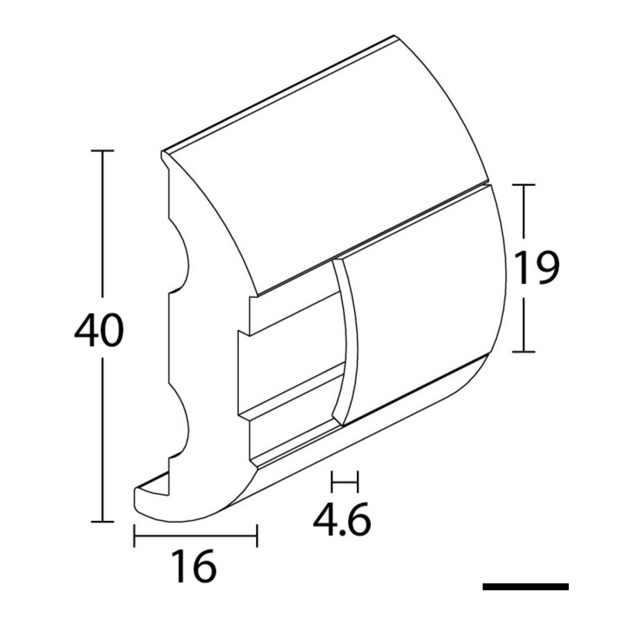 Défenses de quai Variante ou Accessoires Réduit:“C” inox 20mm foro imbutito *44.477.20* Qté : 4 * 3 mètres