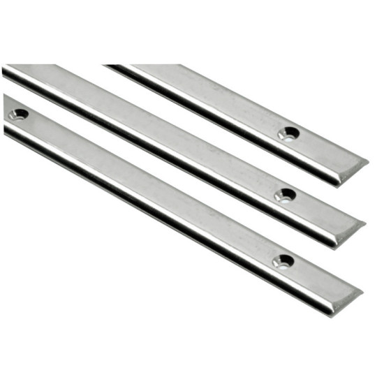 Profilé demi-rond en inox AISI 316 poli miroir 