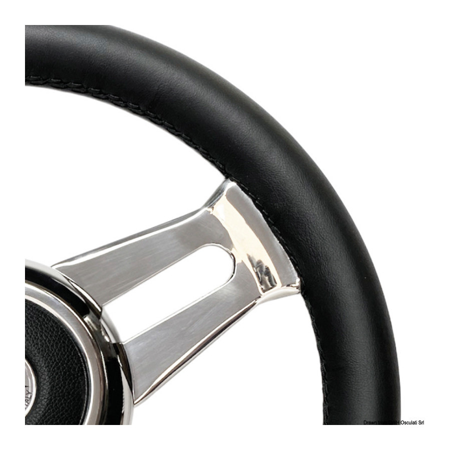 Volant à branches en acier inox Variante ou Accessoires Réduit:black leather 3-spoke Ø mm 350 *45.125.01*