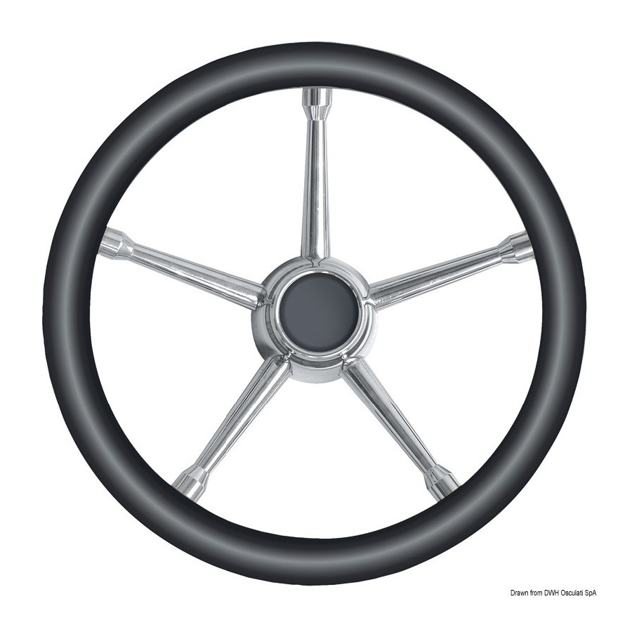 Volants à branches en inox Variante ou Accessoires Réduit:polyuréthane souple noir/inox 350 mm *45.135.01*