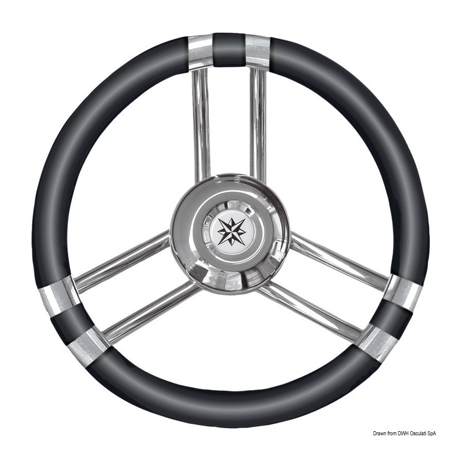 Volants à branches en inox Variante ou Accessoires Réduit:polyuréthane souple noir/inox 350 mm *45.137.01*