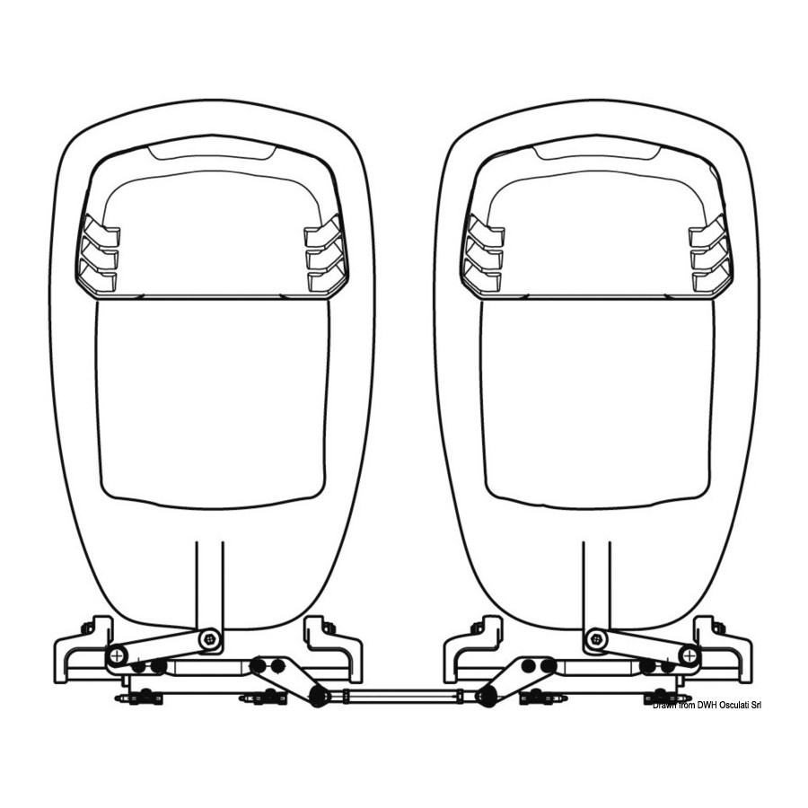 Barre d'accouplement pour moteurs hors-bord avec timoneries hydrauliques 