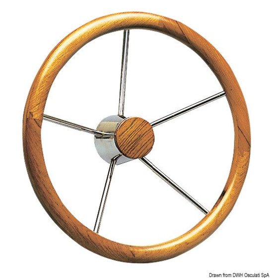 Barres à roue, avec couronne en teck à fort diamètre 