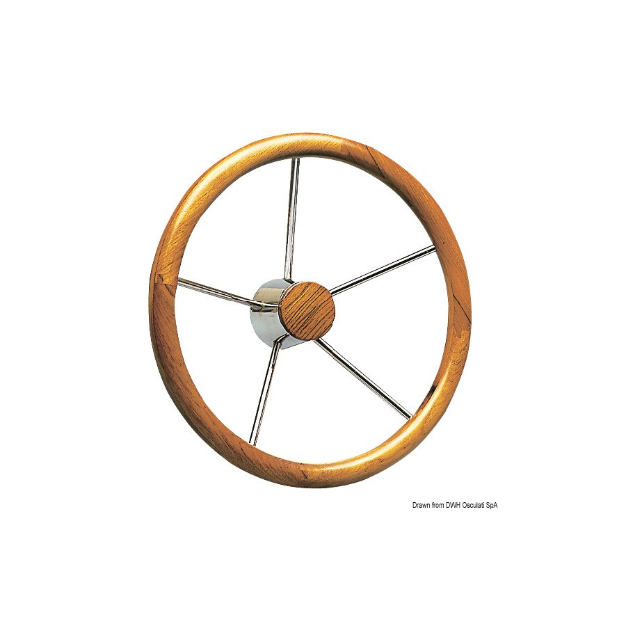 Barres à roue, avec couronne en teck à fort diamètre 