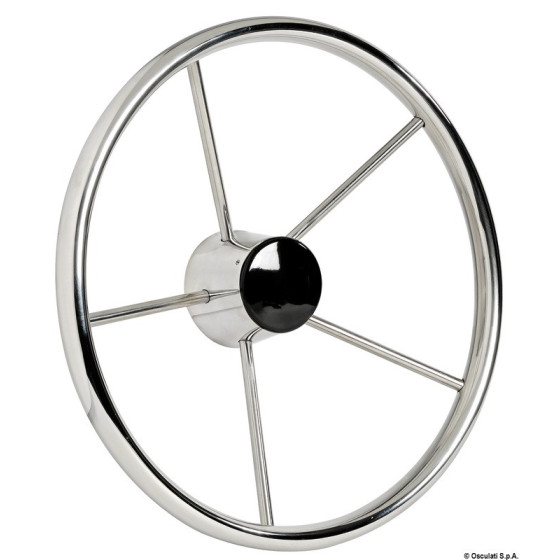 Volant à roue en inox poli miroir 5 branches 