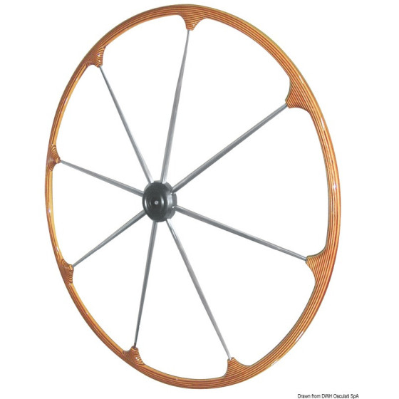 Barres à roue avec couronne en teck 