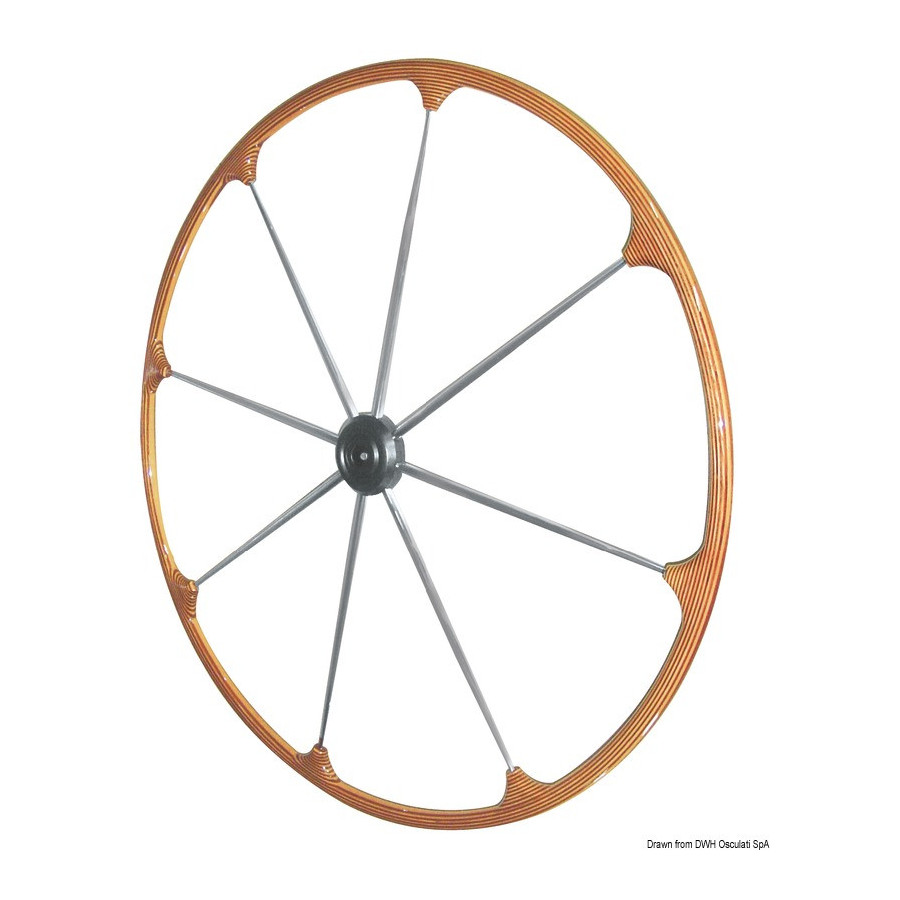 Barres à roue avec couronne en teck 