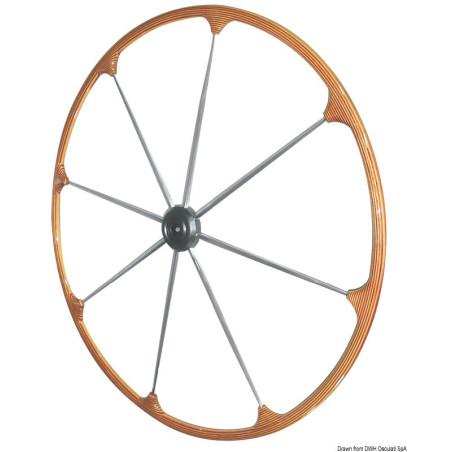 Barres à roue avec couronne en teck