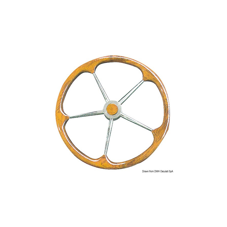 Barres à roue avec couronne en teck 