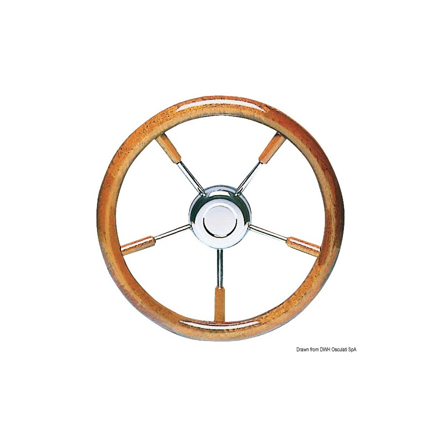 Volant avec couronne en acajou, vernis polyuréthanes 
