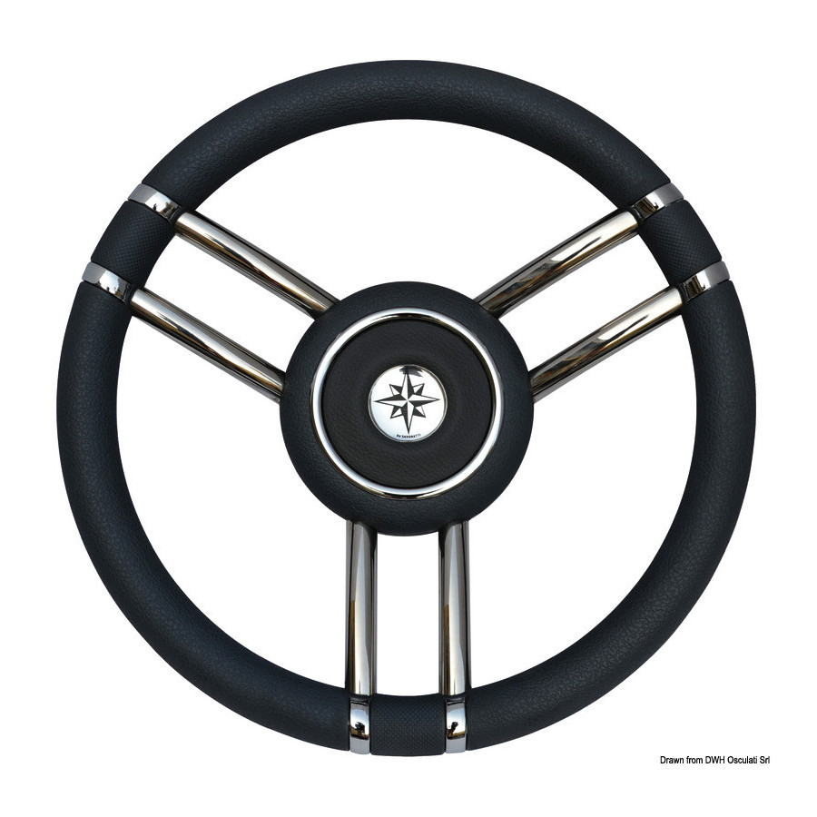 Volant Apollo Variante ou Accessoires Réduit:inox+polyuréthane Ø 350 mm noir *45.178.11*