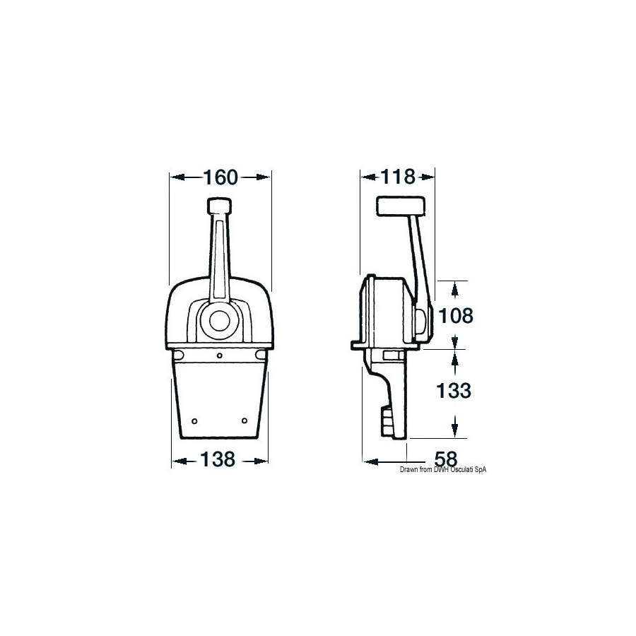 Boîtier de commande mono levier universel ULTRAFLEX B65/B77 