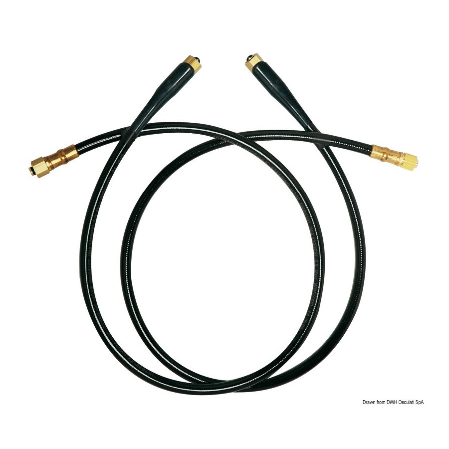 Kit 2 tuyaux renforcés flexibles haute résistance, déjà raccordés pour branchement double cylindre, double moteur 