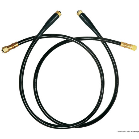Kit 2 tuyaux renforcés flexibles haute résistance, déjà raccordés pour branchement double cylindre, double moteur