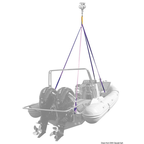 Système de levage à 4 bras pour embarcations ou bateaux pneumatiques 