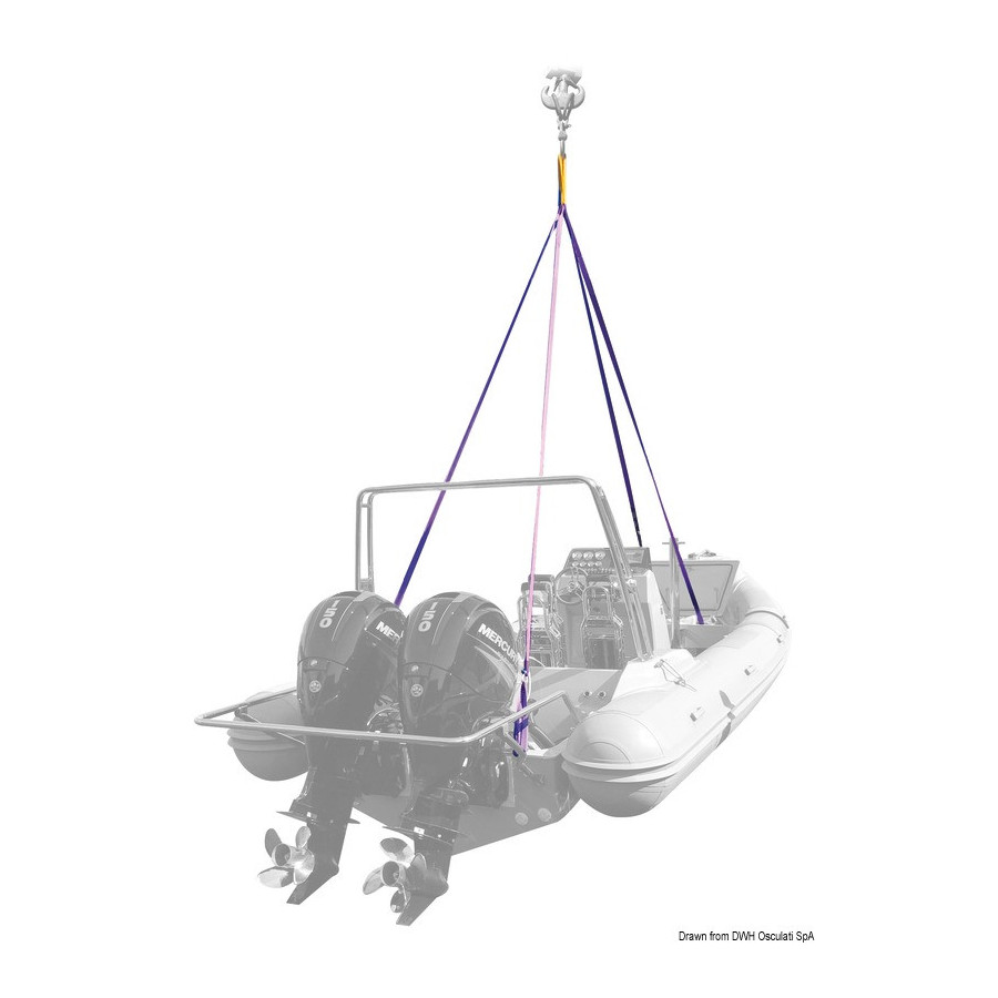 Système de levage à 4 bras pour embarcations ou bateaux pneumatiques 